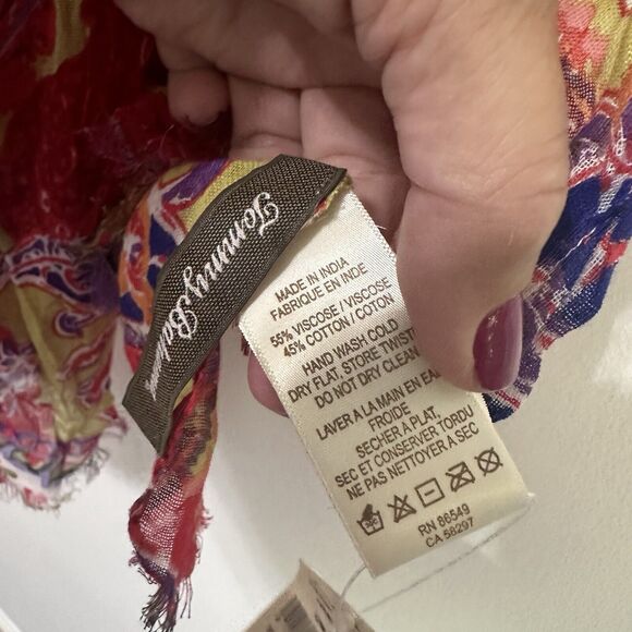 Tommy Bahama Corino Paisley Scarf Designer Thin Accessory Colorful Rectangle NEW - Picture 7 of 7